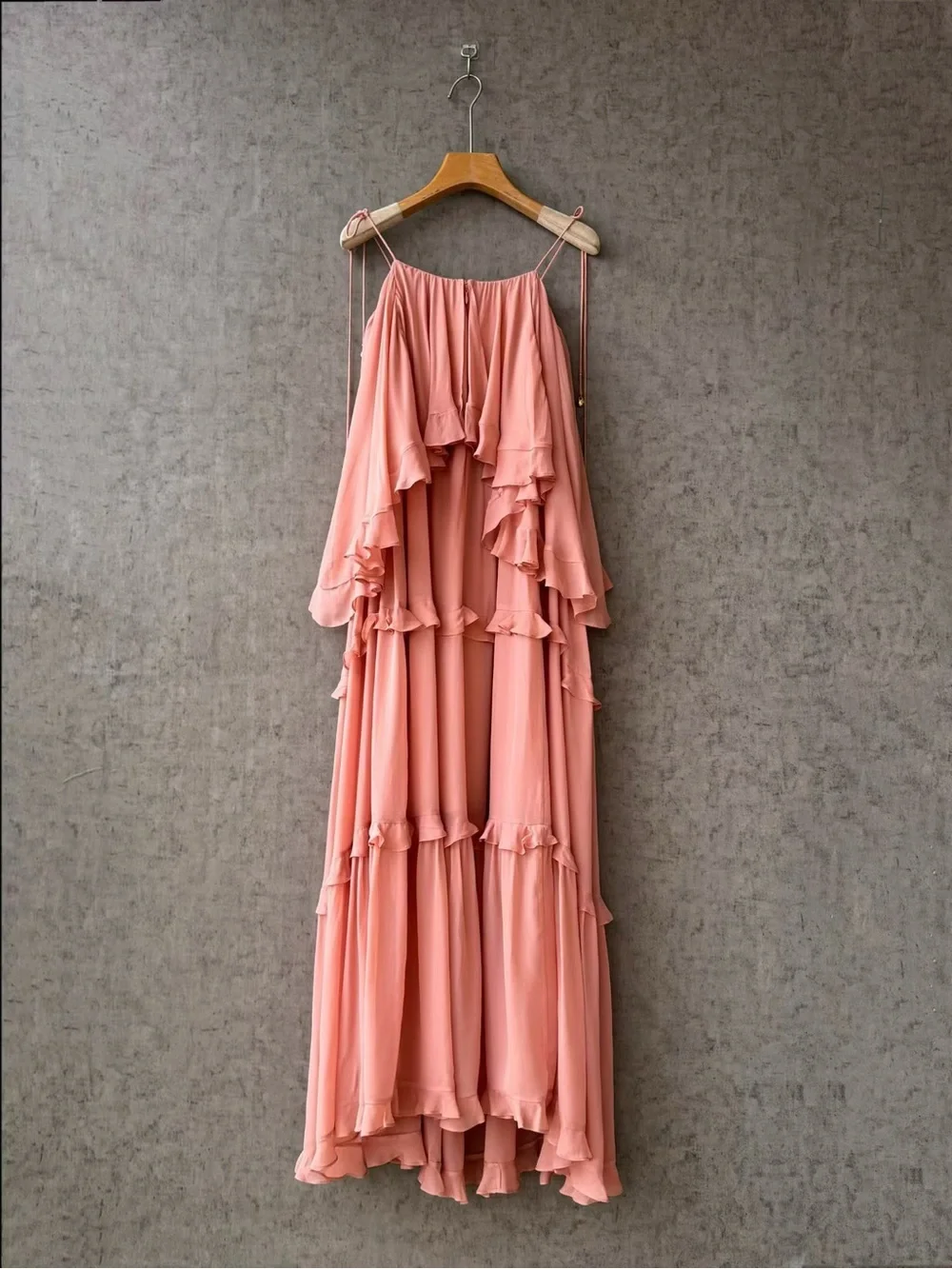 NWOT Zimmermann Women’s Pink Tiered Ruffle Maxi Dress, Size AU 2 = M - Picture 1 of 8